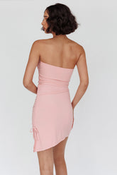 Cadiz Strapless Ruched Mini Dress Pink